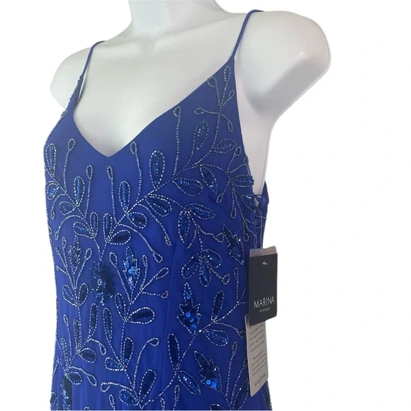 MARINA | Dresses | Nwt Marina Blue Beaded Slip Dress | Poshmark MARINA | Dresses | Nwt Marina Blue Beaded Slip Dress | Poshmark
